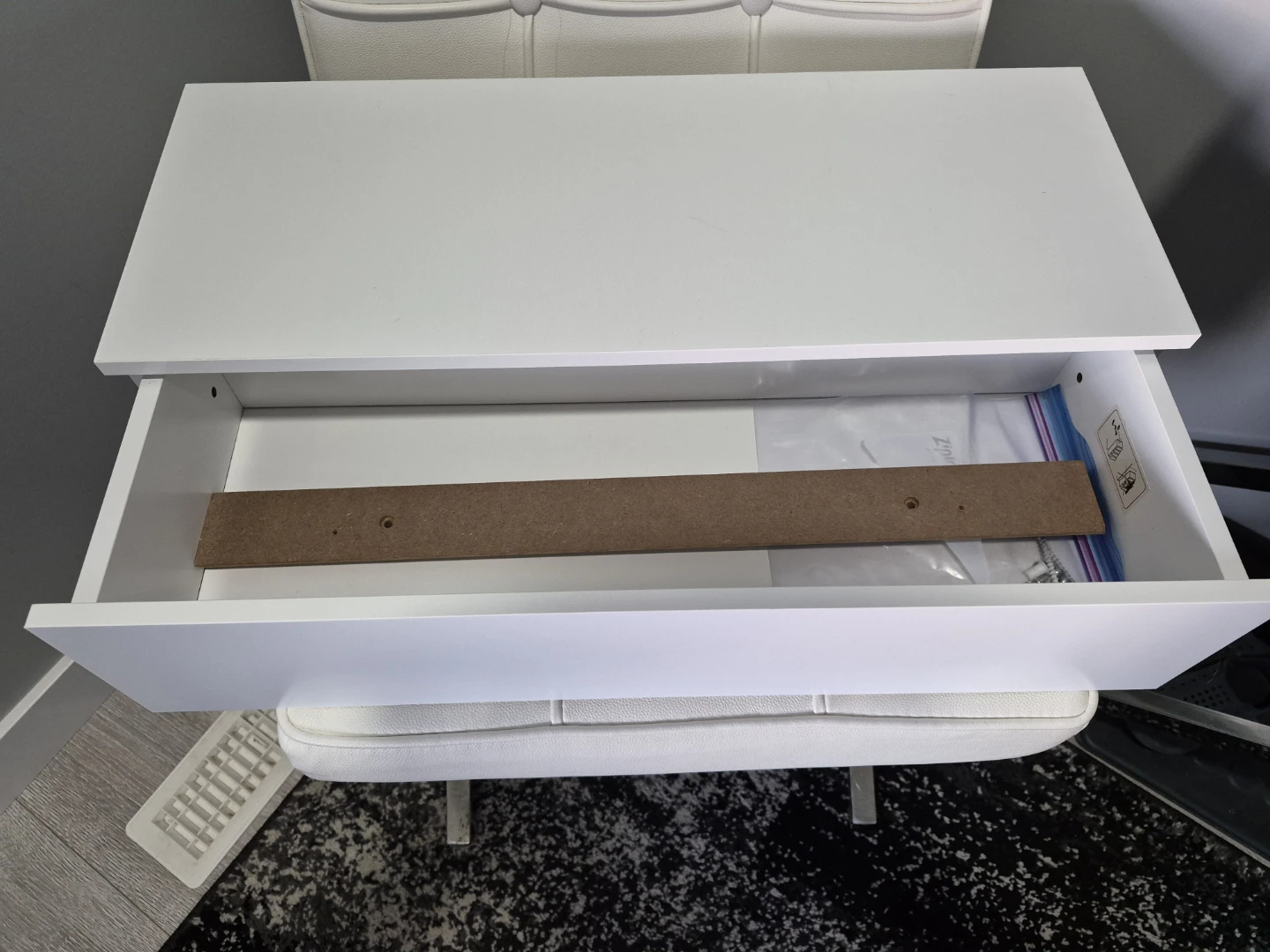 White Floating Drawer Shelf - Like New - photo 3