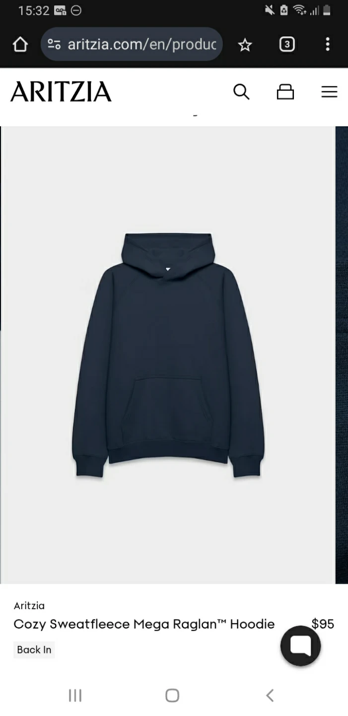 Aritzia Cozy Sweatfleece Mega Raglan Hoodie - Navy - photo 5