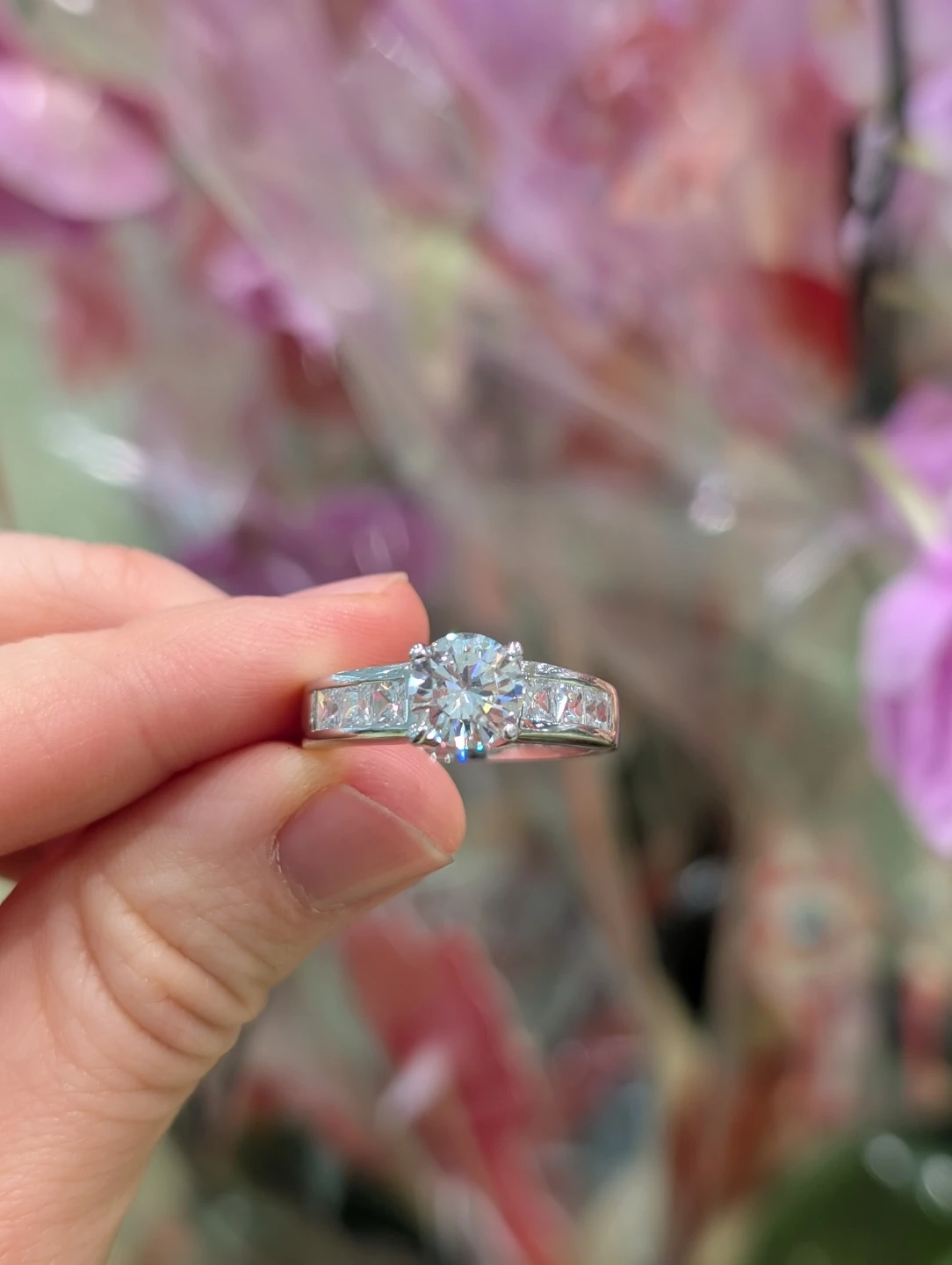 2ct Zirconia (diamond sub) 925 sterling silver ring