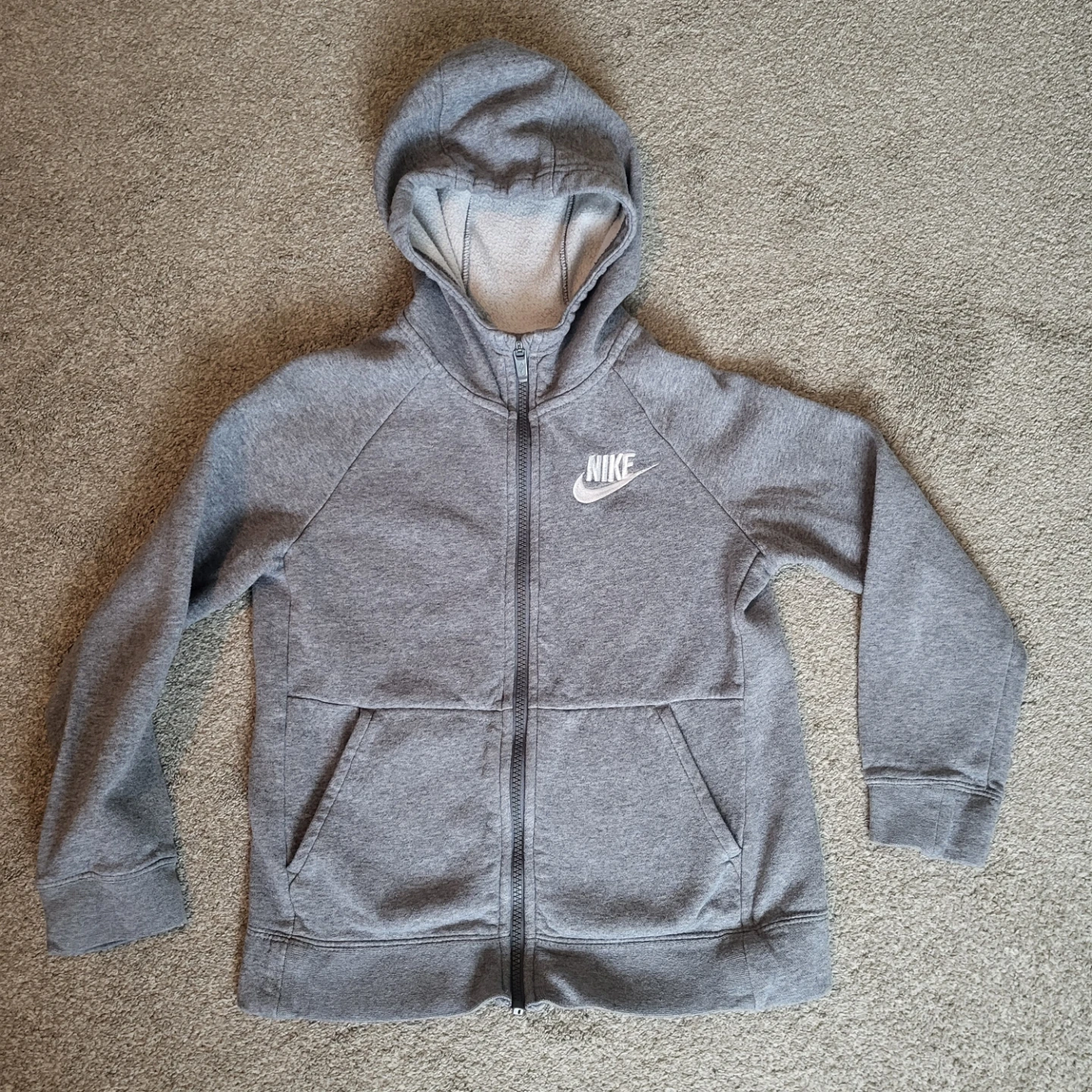Girls Nike Grey Full Zip Hoodie: Med