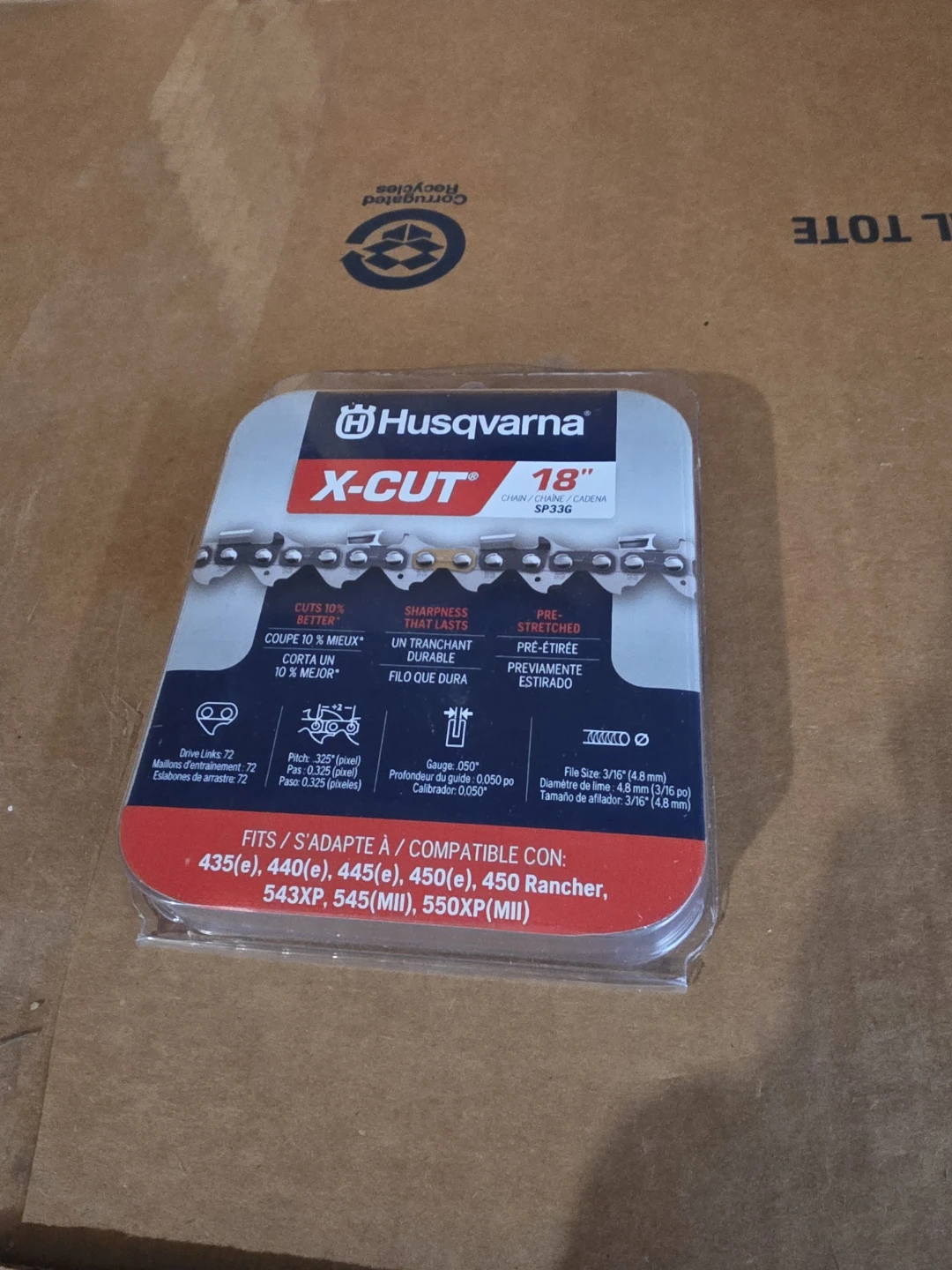 Husqvarna X-CUT 18" Chainsaw Chain SP33G - New