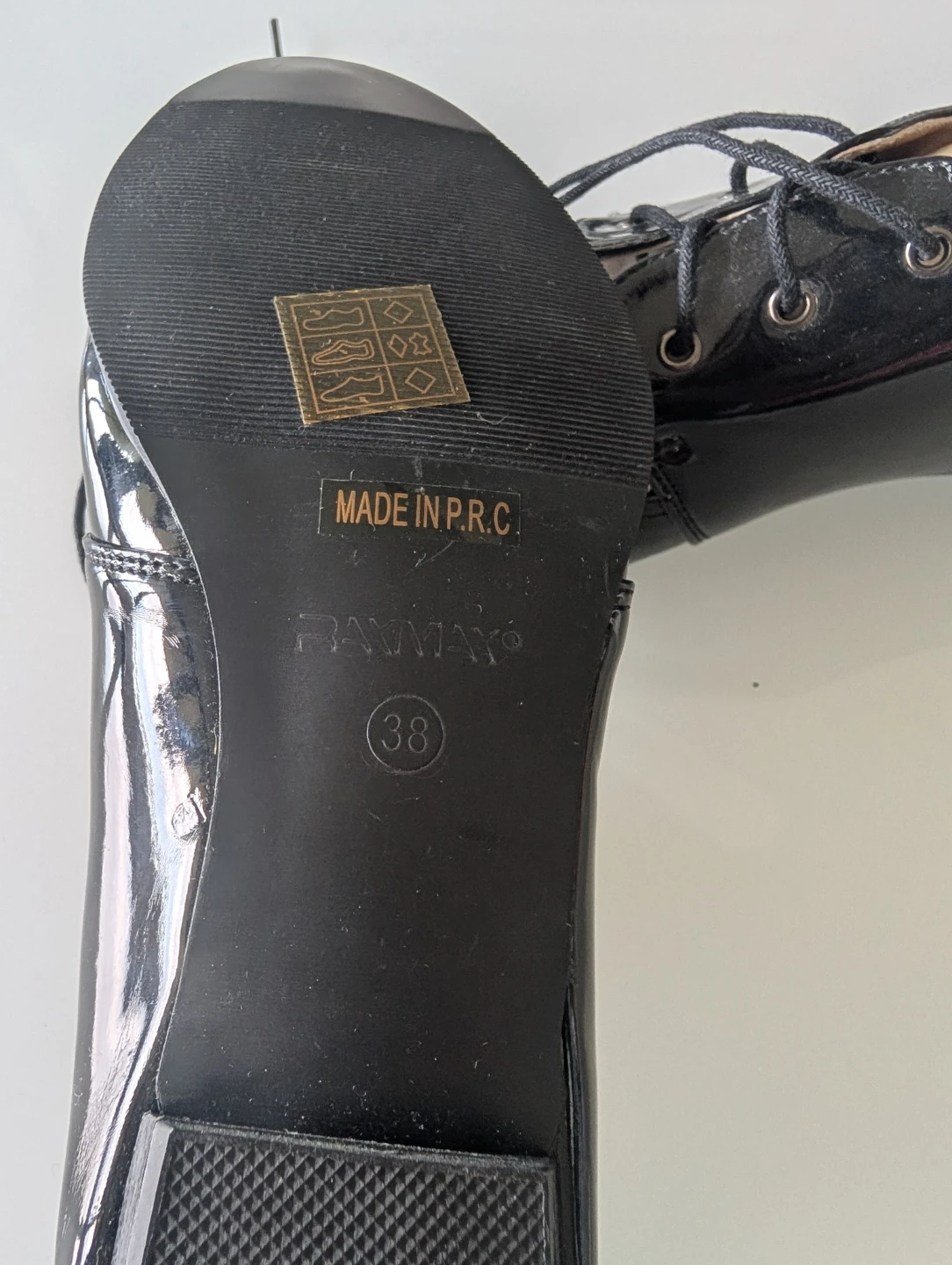 RANMAY Black & White Patent Leather Oxford Shoes - Size 38 - photo 3