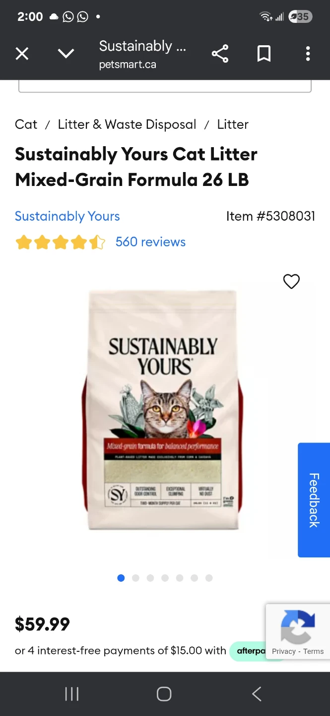 Sustainably Yours Cat Litter Mixed-Grain 26 LB - photo 2