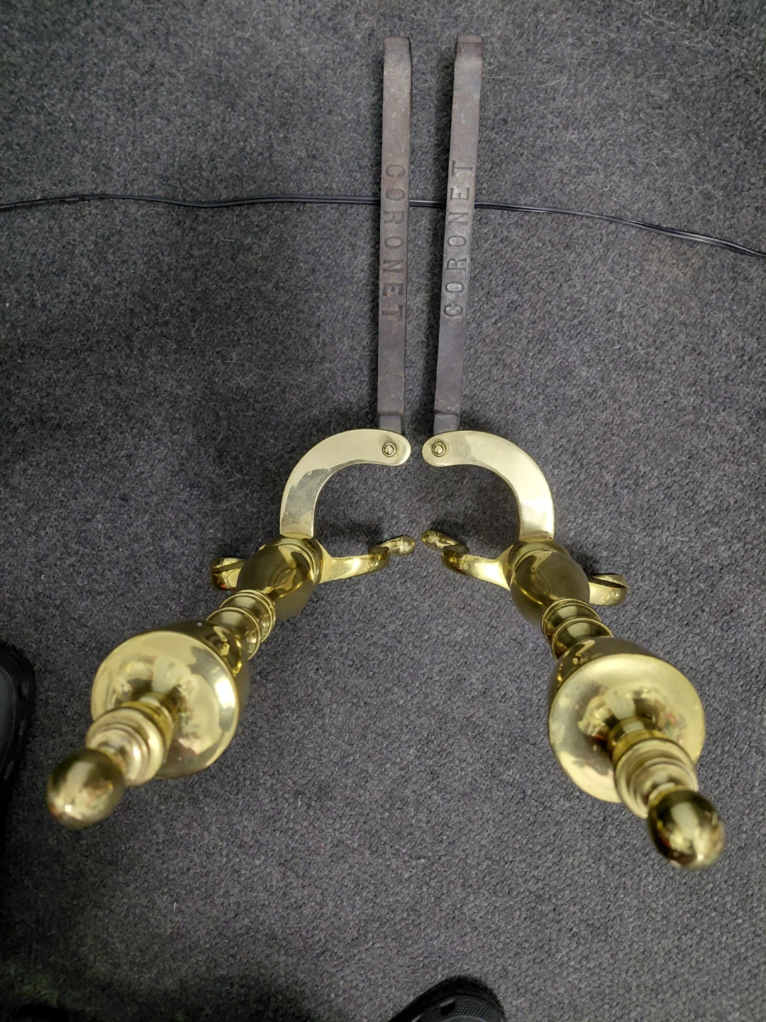 Coronet Brass Fireplace Andirons - photo 2