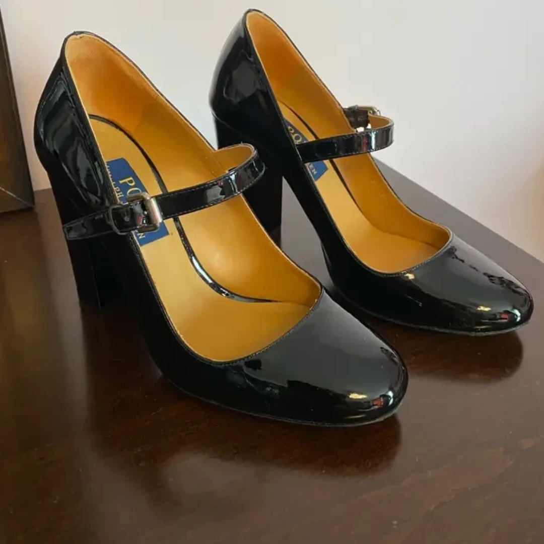 Polo Ralph Lauren Patent Leather Black Mary Janes Pumps - photo 4