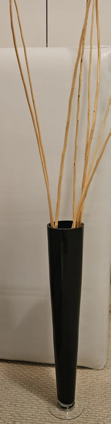 2 -Black WGV Trumpet Glass Vase, 4" Open, Tall