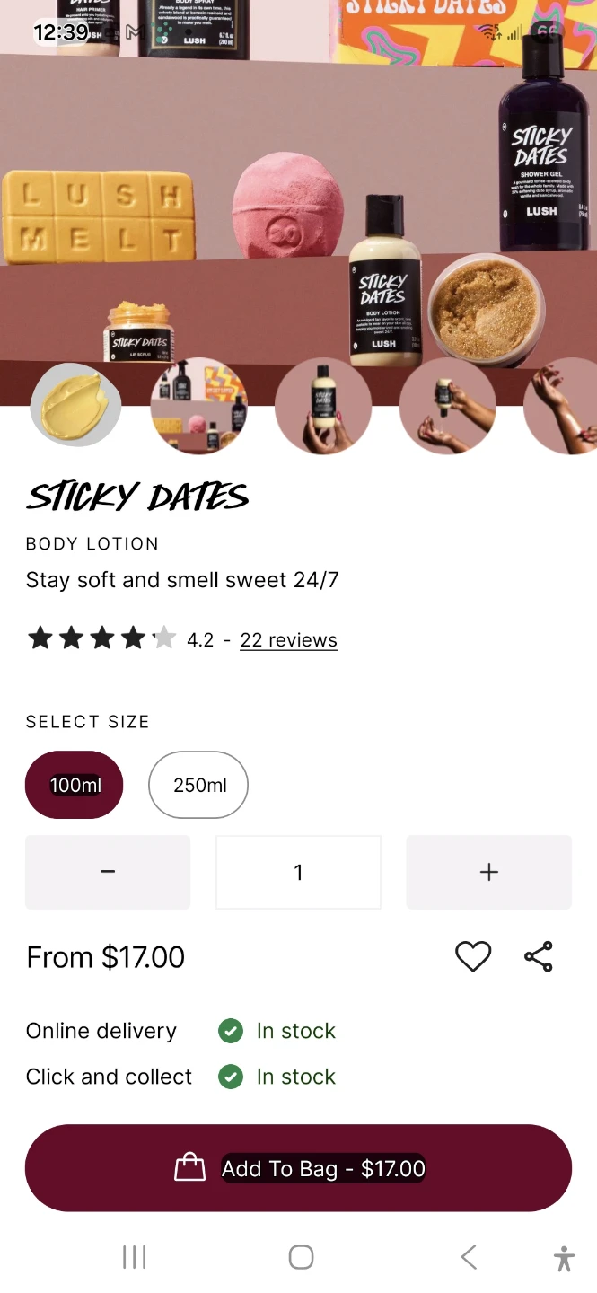 Lush Sticky Dates Body Lotion 100ml