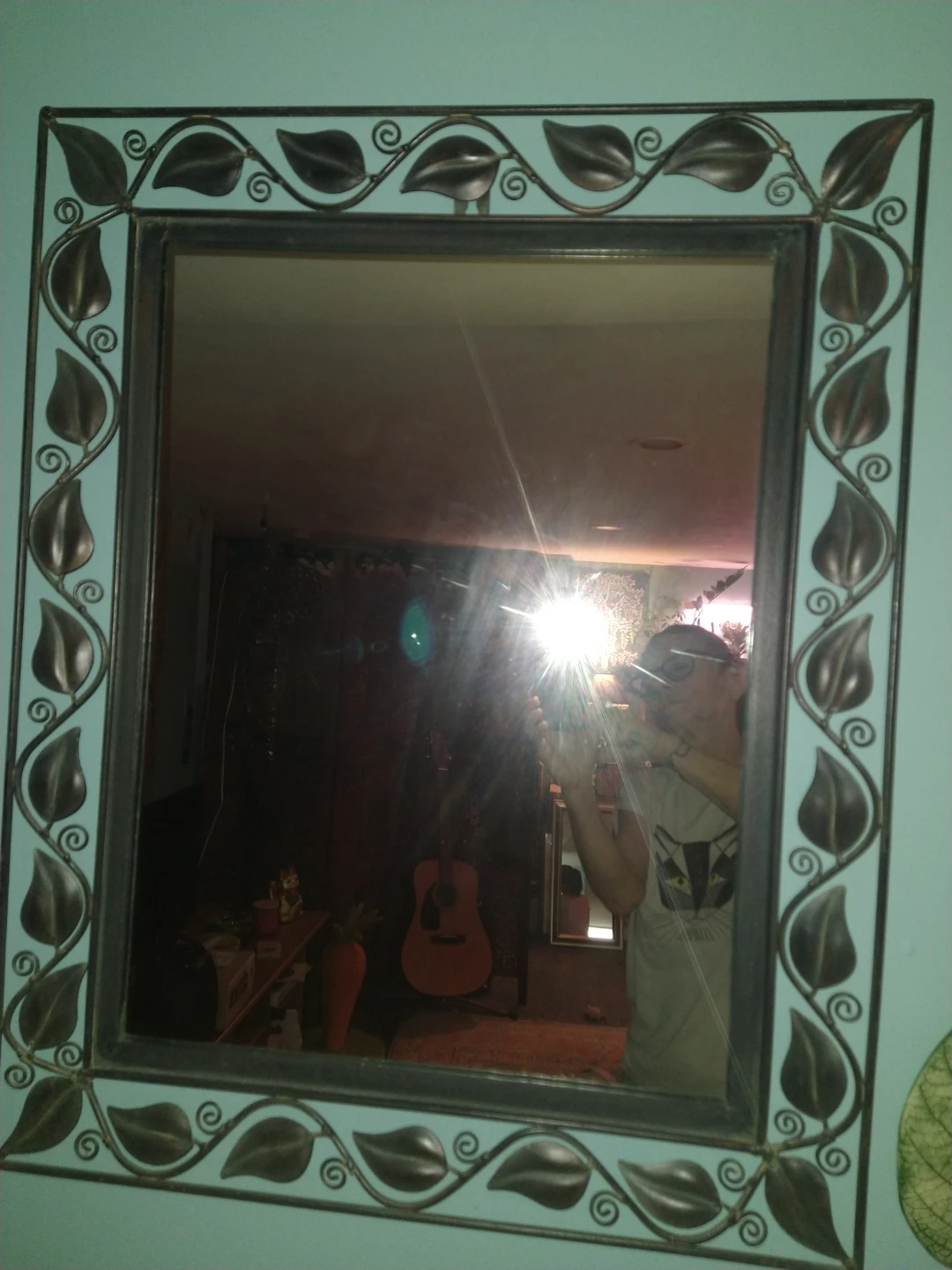 Metal framed Leaf Design Wall Mirror