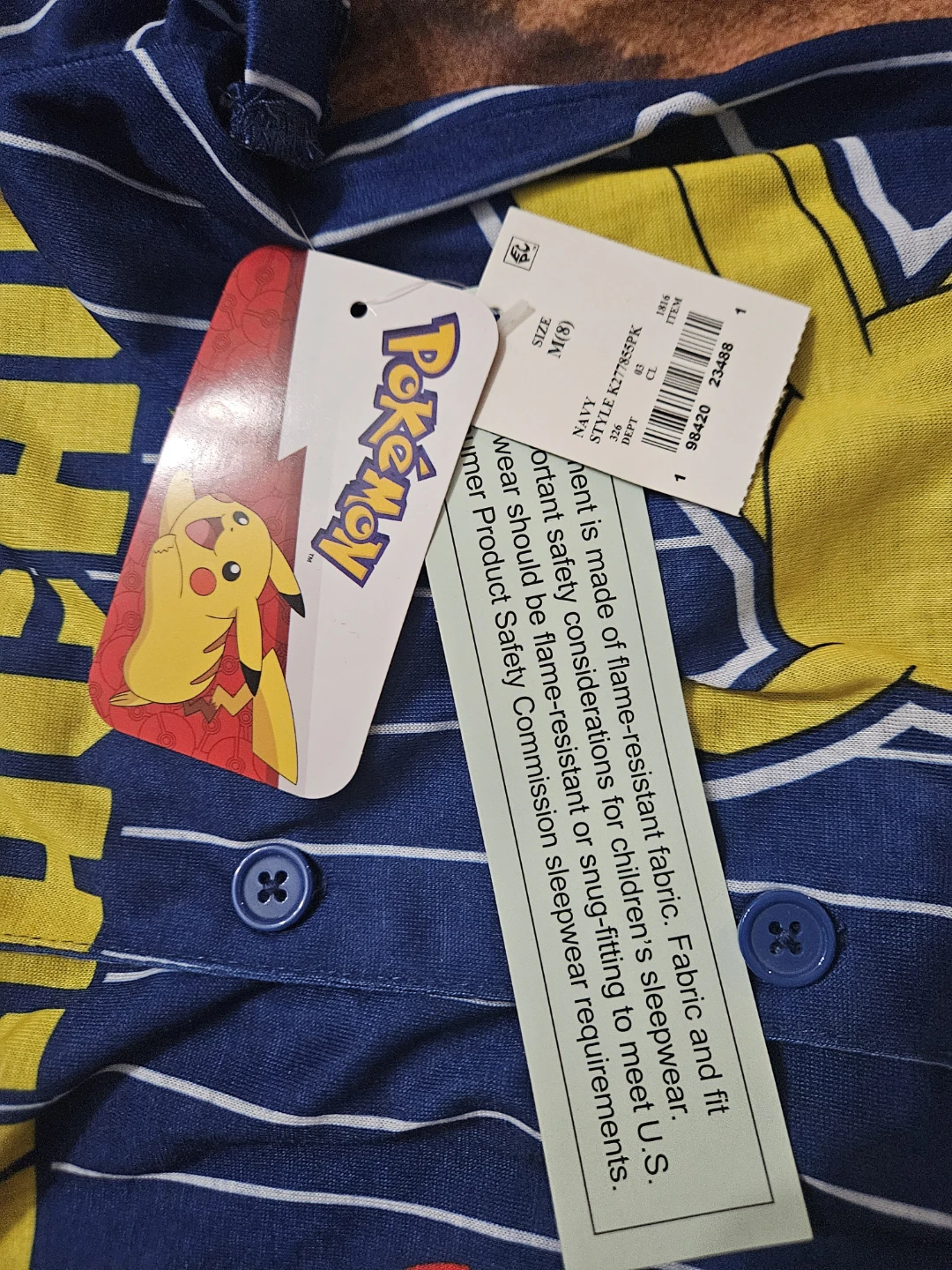 New Pokemon Pikachu Pajamas - Size 8 - photo 4