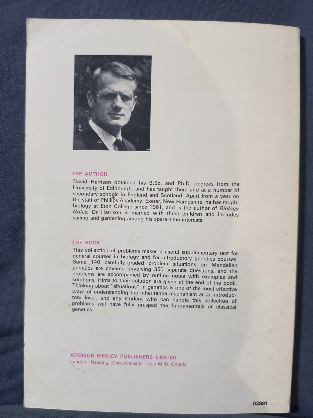 Problems in Genetics by David Harrison, 1970 - photo 3
