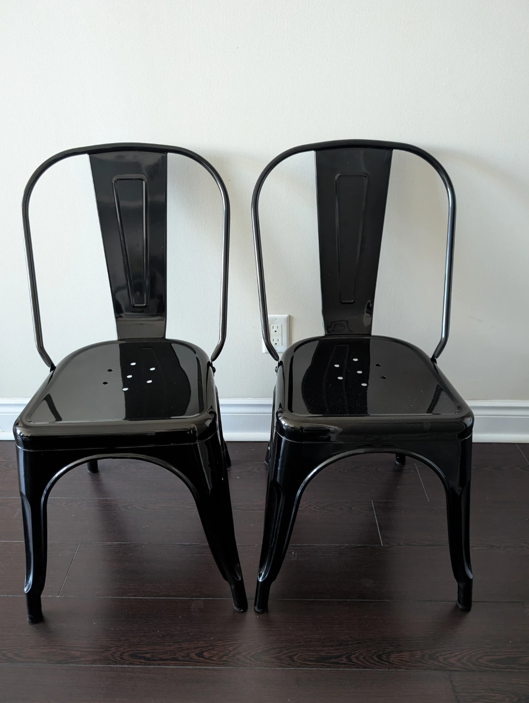 Structube Set of 2 Black Metal Dining Chairs 🥕 - photo 2