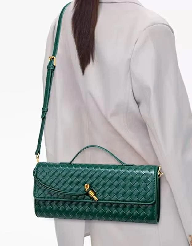 Green Woven Handbag with sling - photo 3