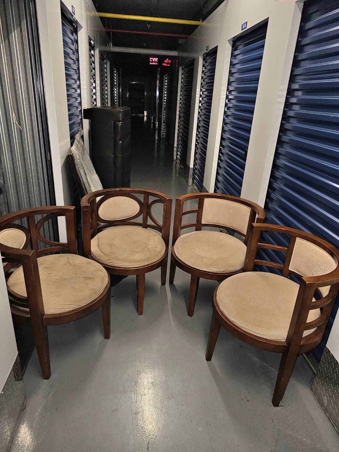 4 SOLID Accent Wood Trim Upholstered Chairs