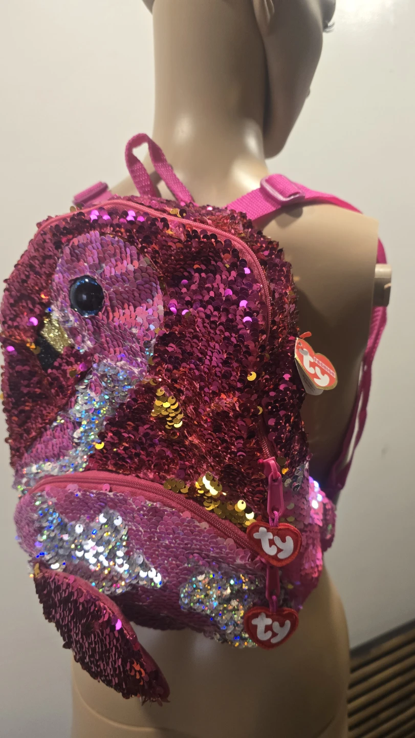 TY beanies Gilda Sequin Backpack - Pink Flamingo