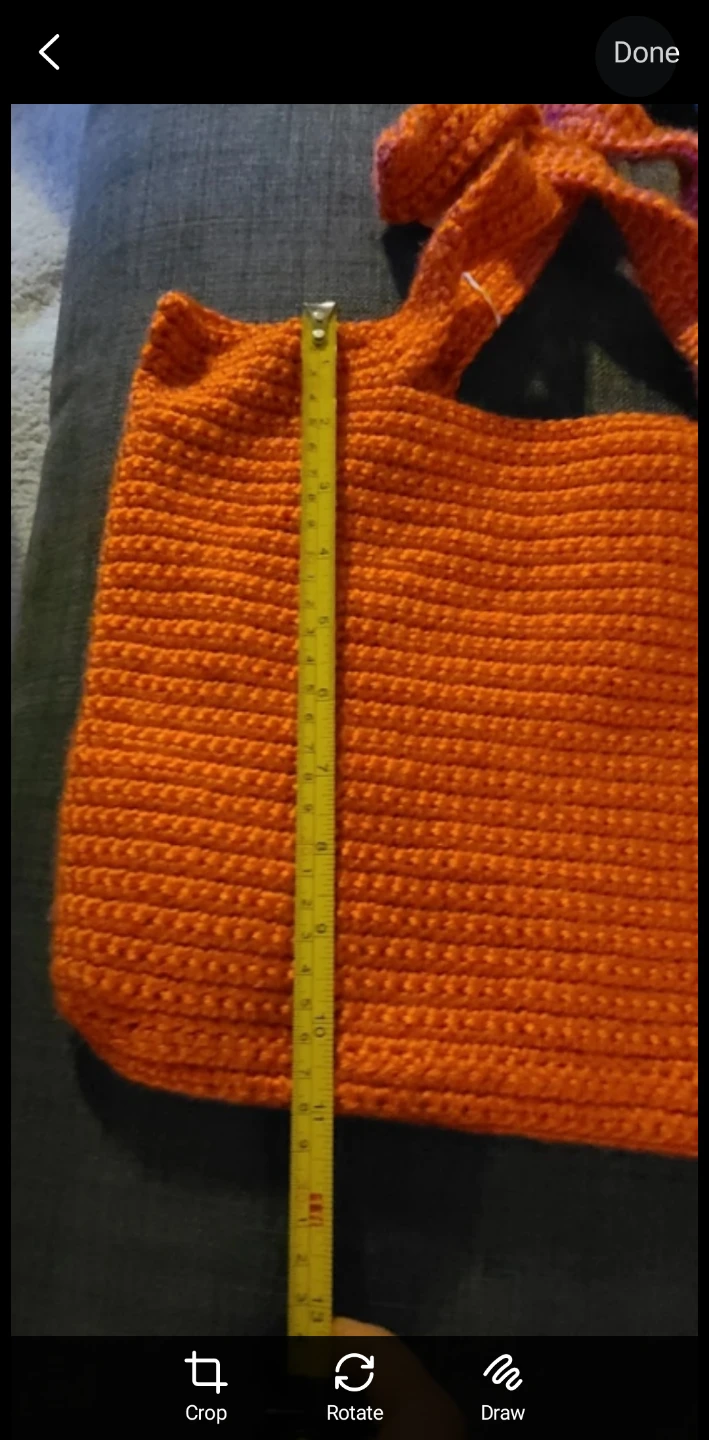 Handmade Crochet Orange Tote Bag - photo 4