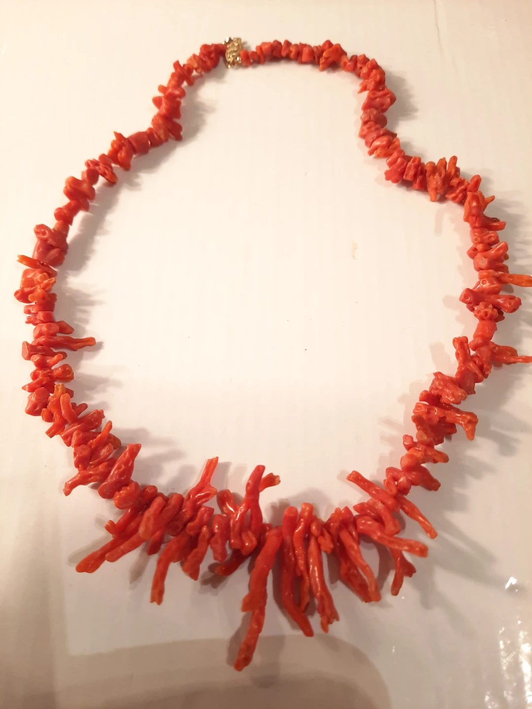 14K solid  Gold Coral Branch Necklace