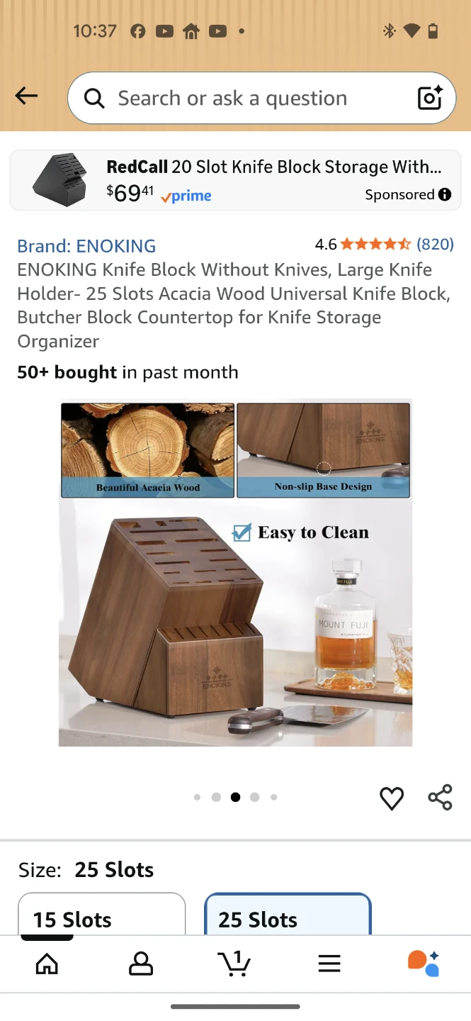 ENOKING 25 Slot Acacia Wood Knife Block - photo 4