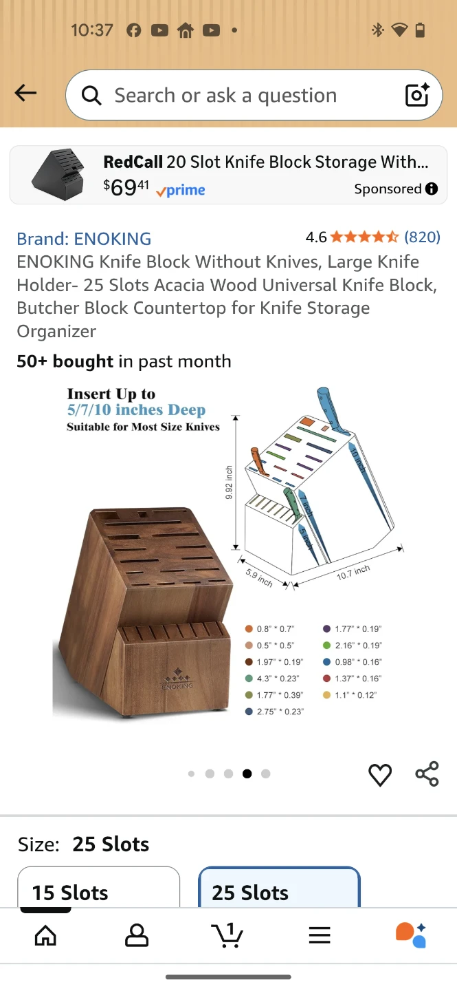 ENOKING 25 Slot Acacia Wood Knife Block - photo 5