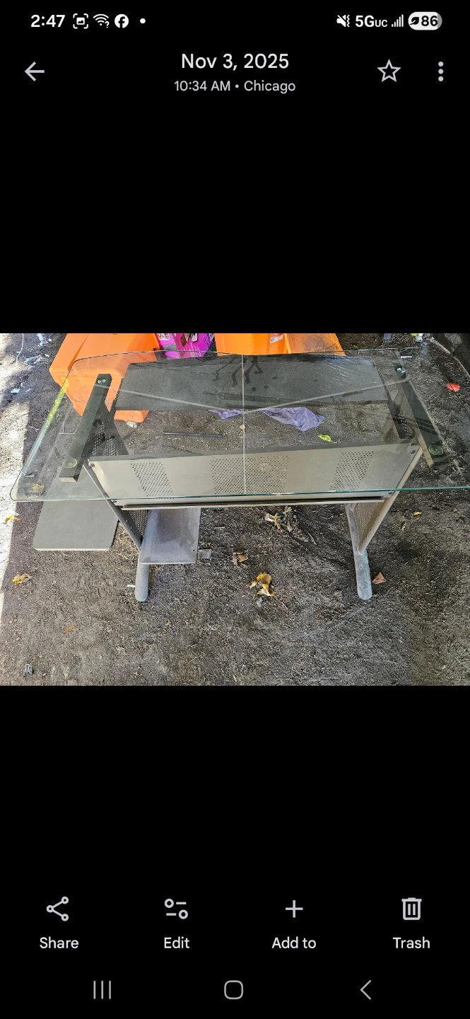 Glass Top Computer Desk