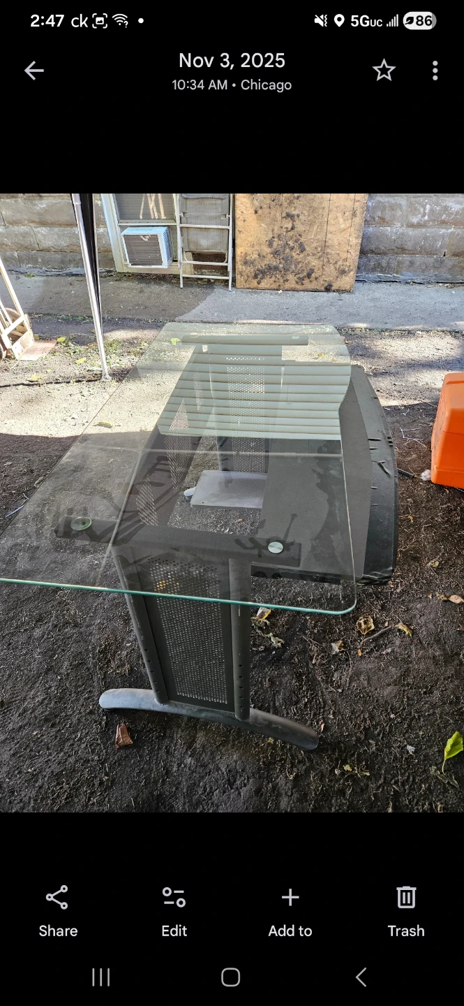 Glass Top Computer Desk - photo 3