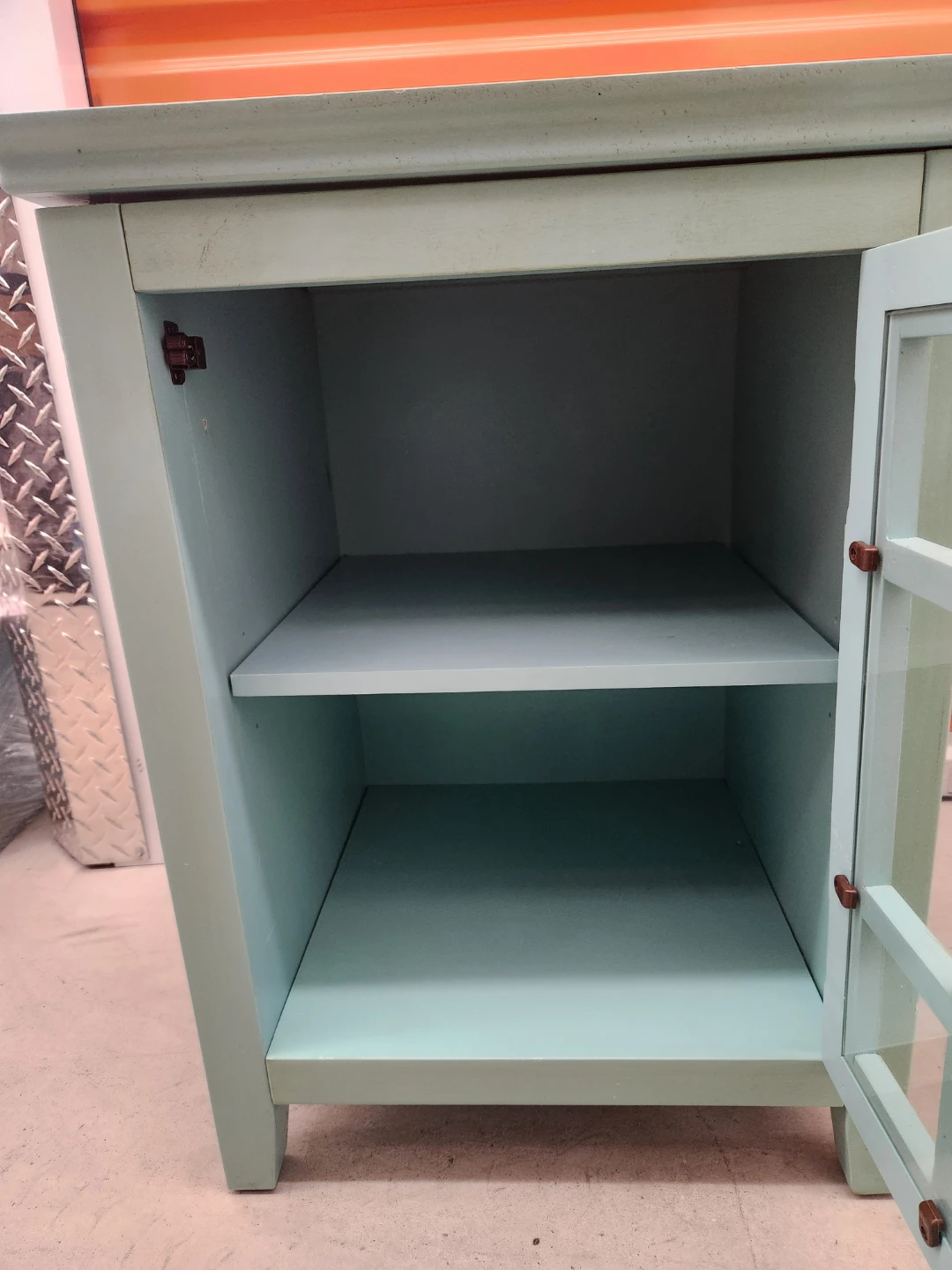 Light Blue night stand table with Glass Door - photo 2
