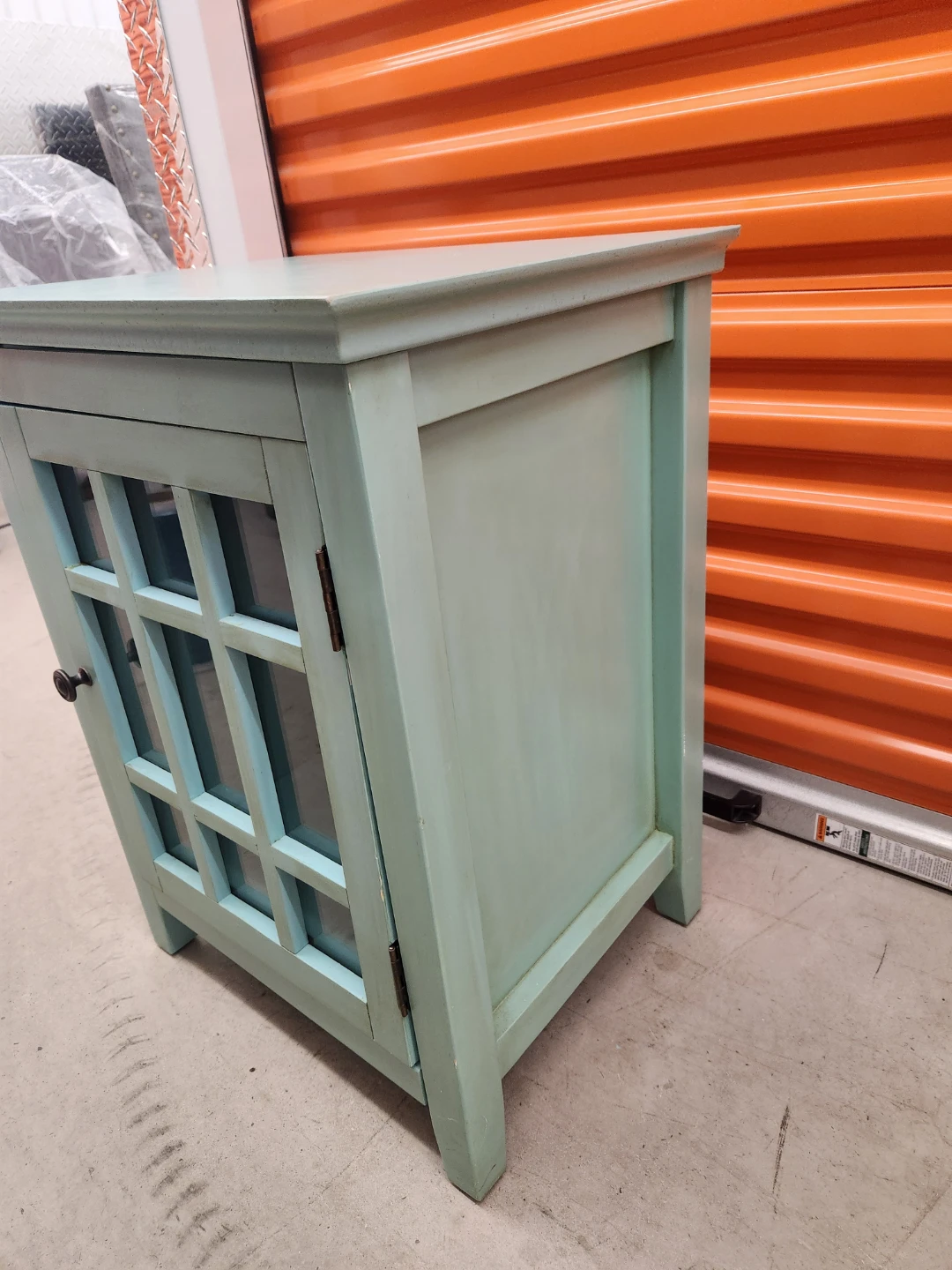 Light Blue night stand table with Glass Door - photo 3