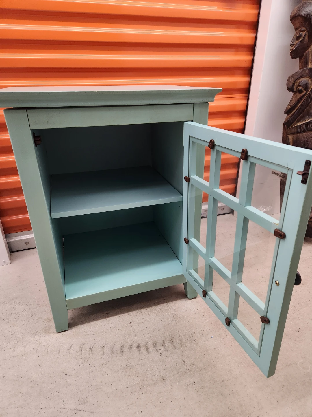 Light Blue night stand table with Glass Door - photo 4