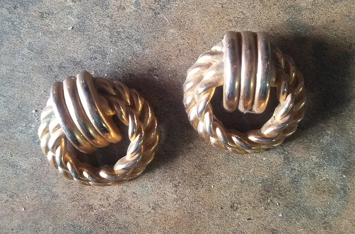 Vintage Antique Mid Century Gold Costume Clip On Earrings - photo 3