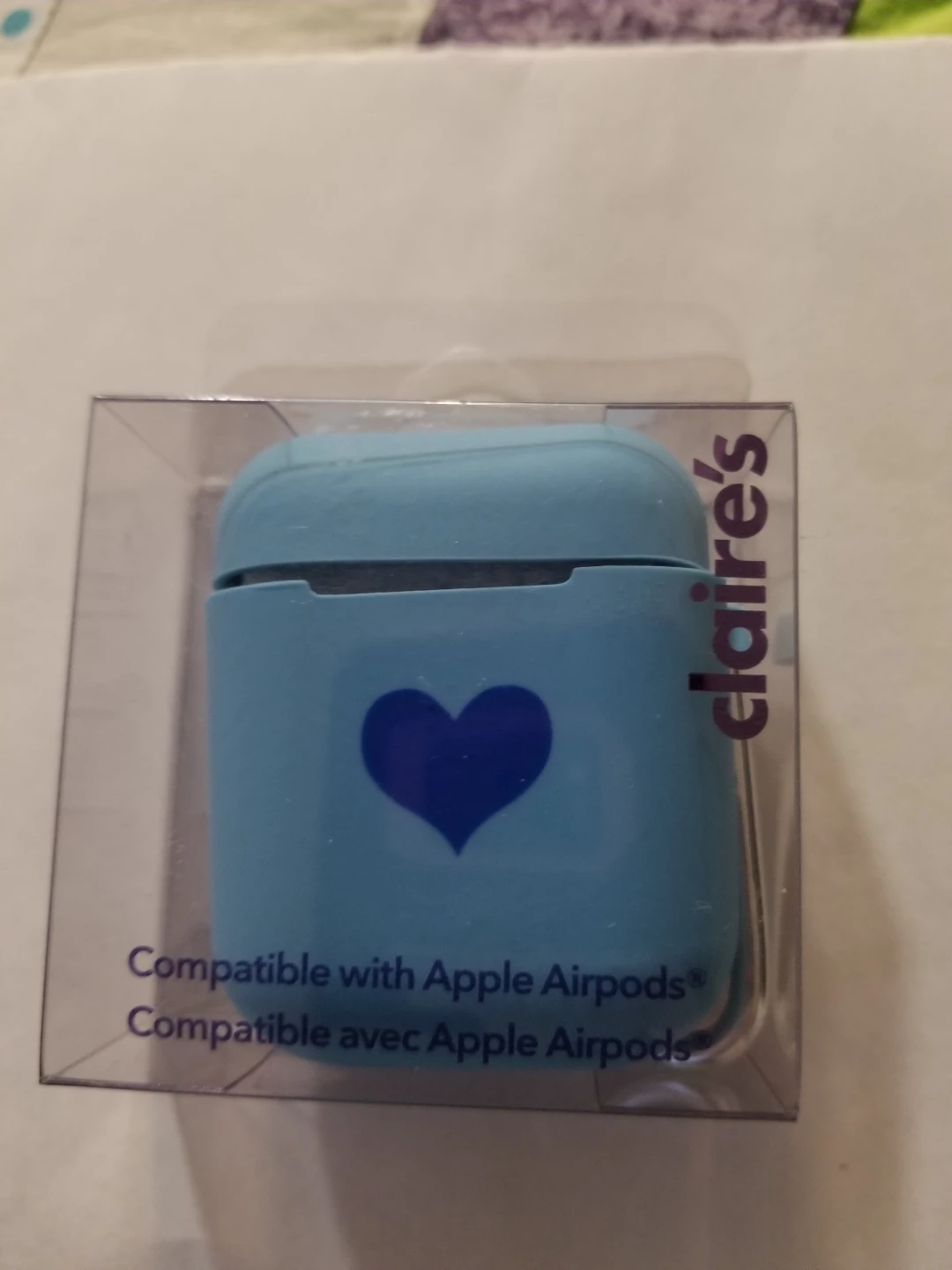 Claire's Blue Heart AirPod Case