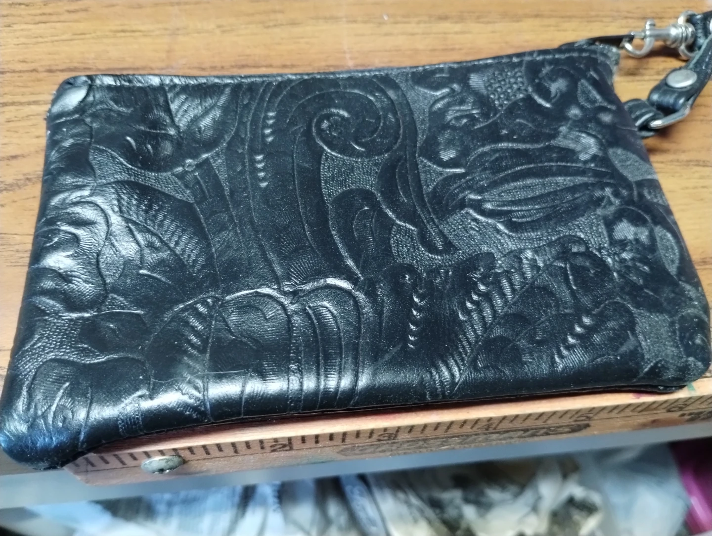 Harley-Davidson Black Leather Embossed Clutch/Pouch - photo 3