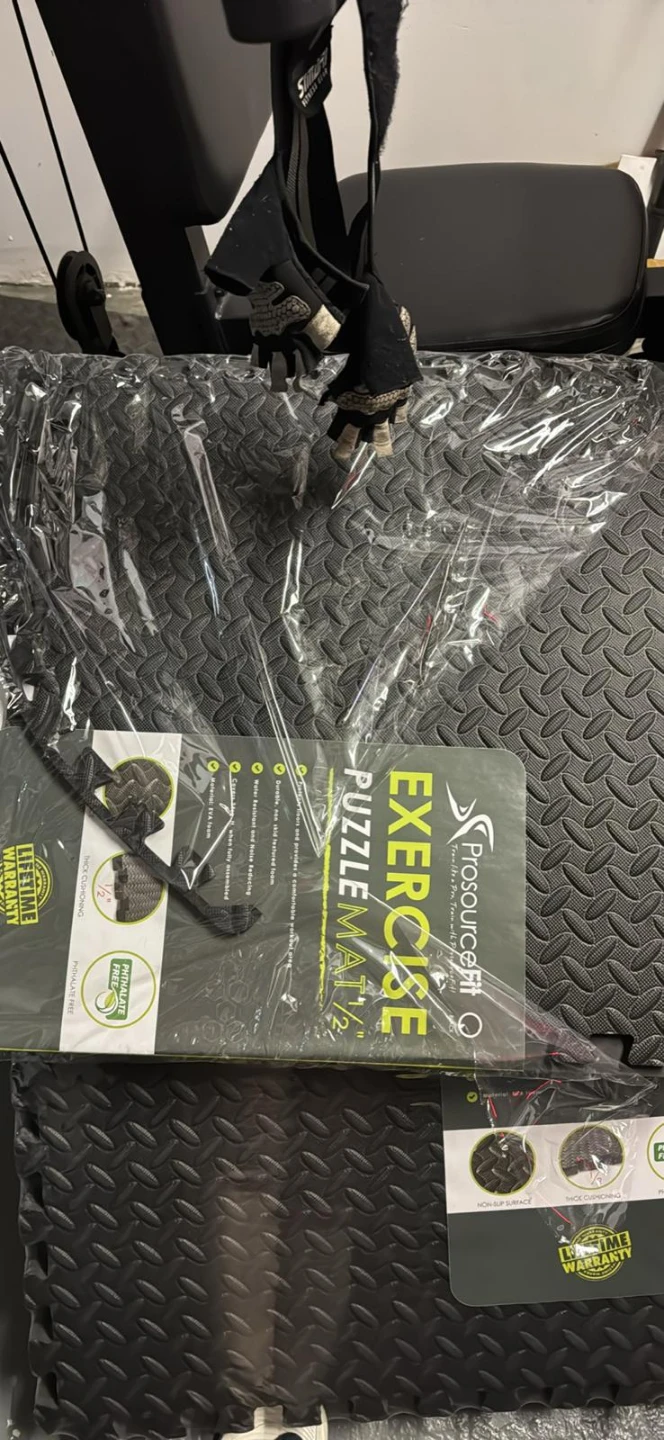 ProSourceFit 1/2" Exercise Puzzle Mat - 12 Black Tiles - photo 2