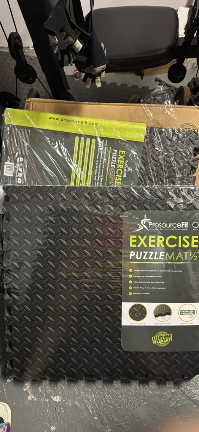 ProSourceFit 1/2" Exercise Puzzle Mat - 12 Black Tiles - photo 3