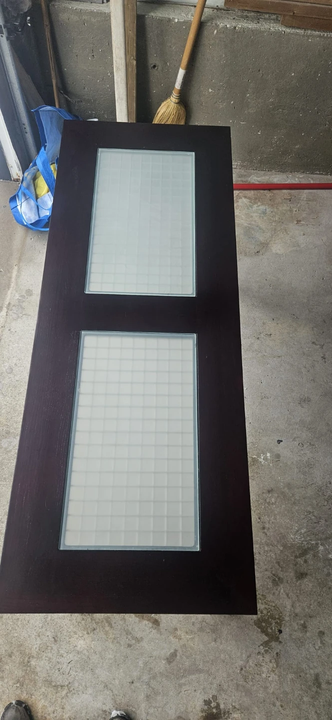 Dark Wood Console Table with Glass Inserts - photo 3