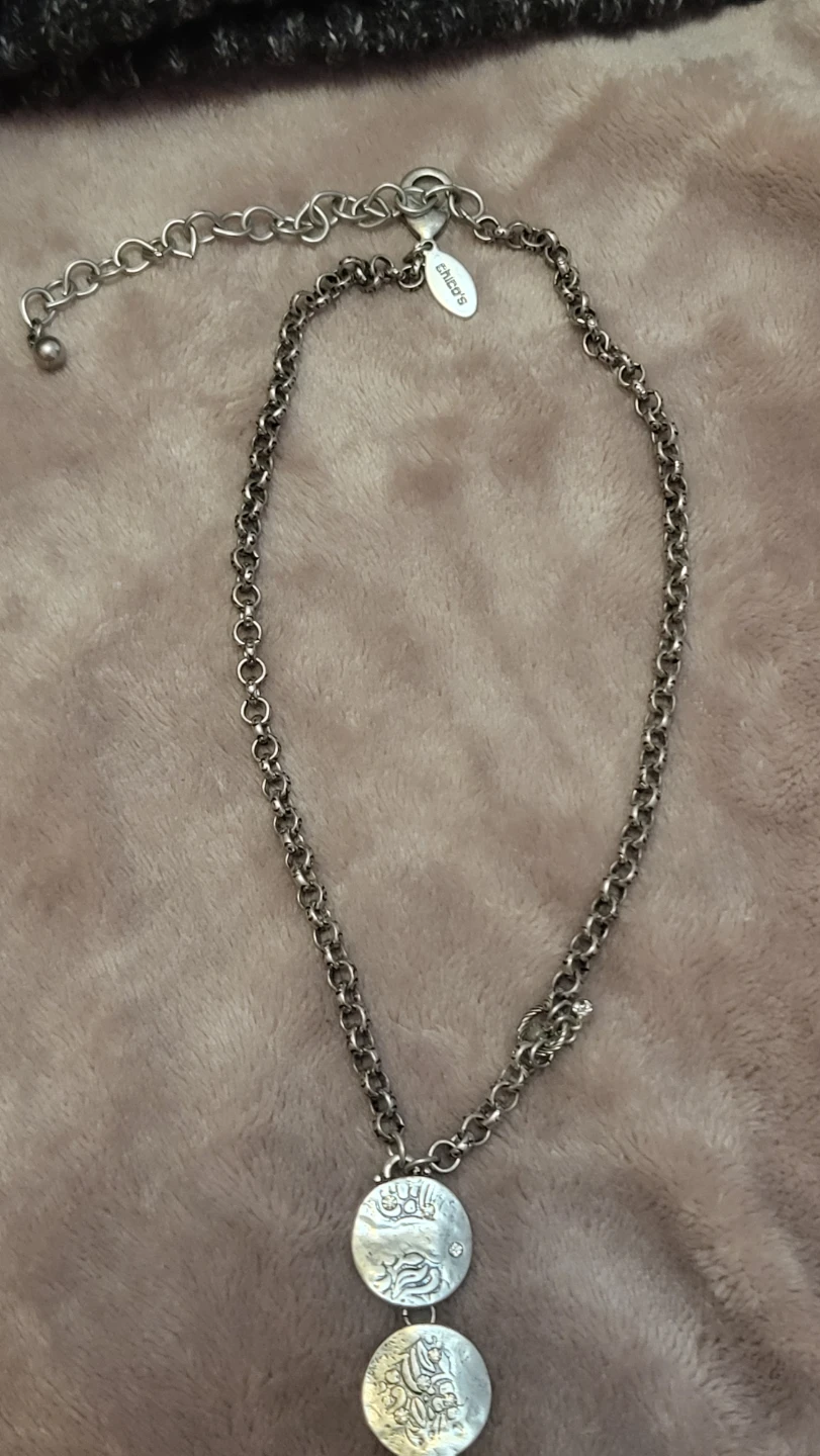 Chico's Silver Tone Medallion Tassel Necklace - photo 2