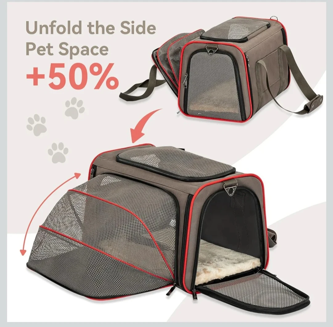 Petsfit Expandable Cat Carrier Dog Carriers,Airline Approved.. - photo 2