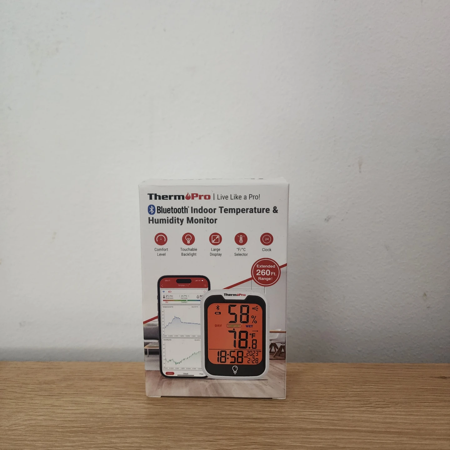 ThermoPro Bluetooth Indoor Temperature & Humidity Monitor TP358