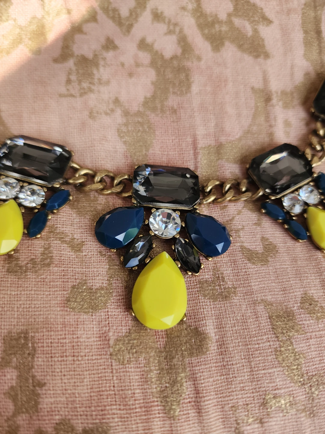 Statement Necklace - Gold Chain, Colorful Stones - photo 4