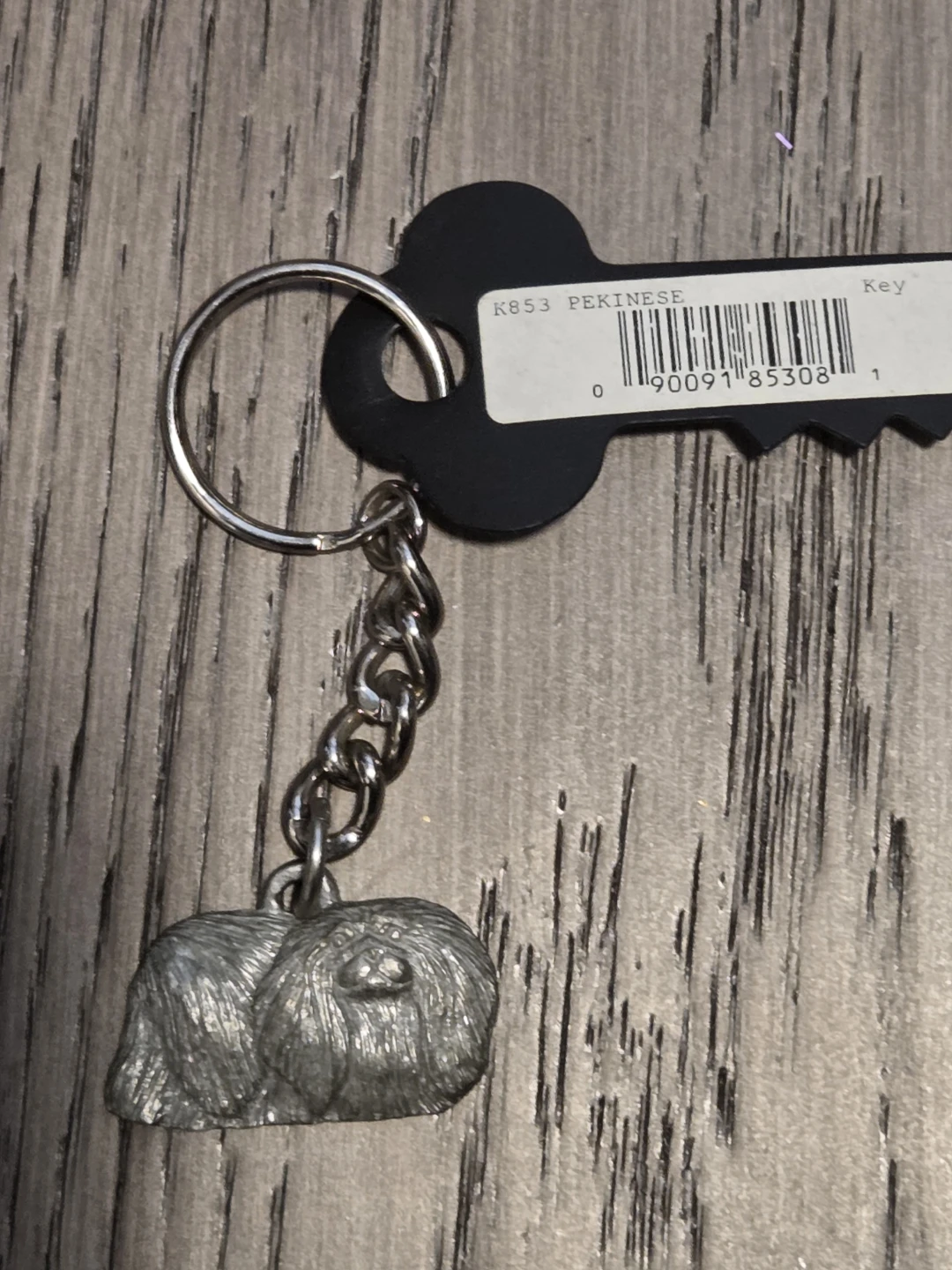Vintage Pewter GG Harris Pekingese Dog Keychain