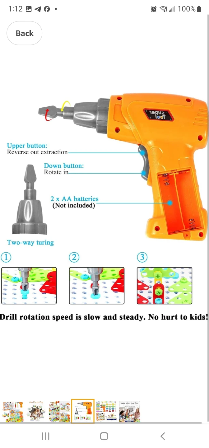 Building Block Games Set with Toy Drill & Screwdriver Tool Set - photo 3