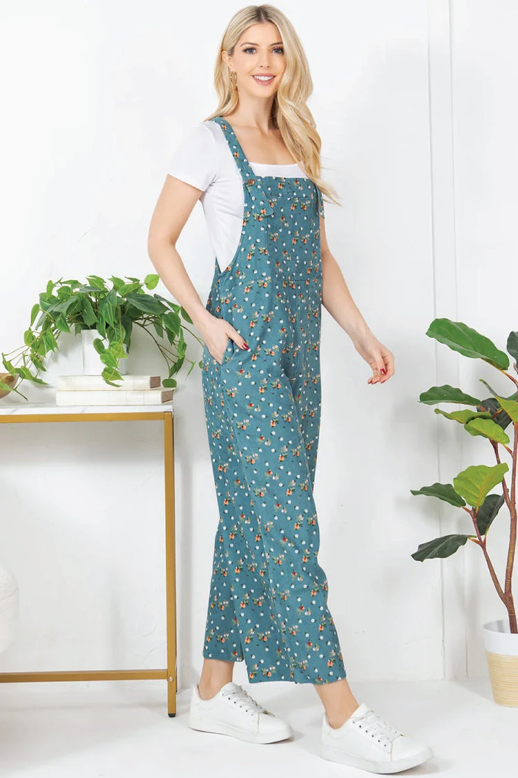 LA Soul Floral Corduroy Overalls - photo 2