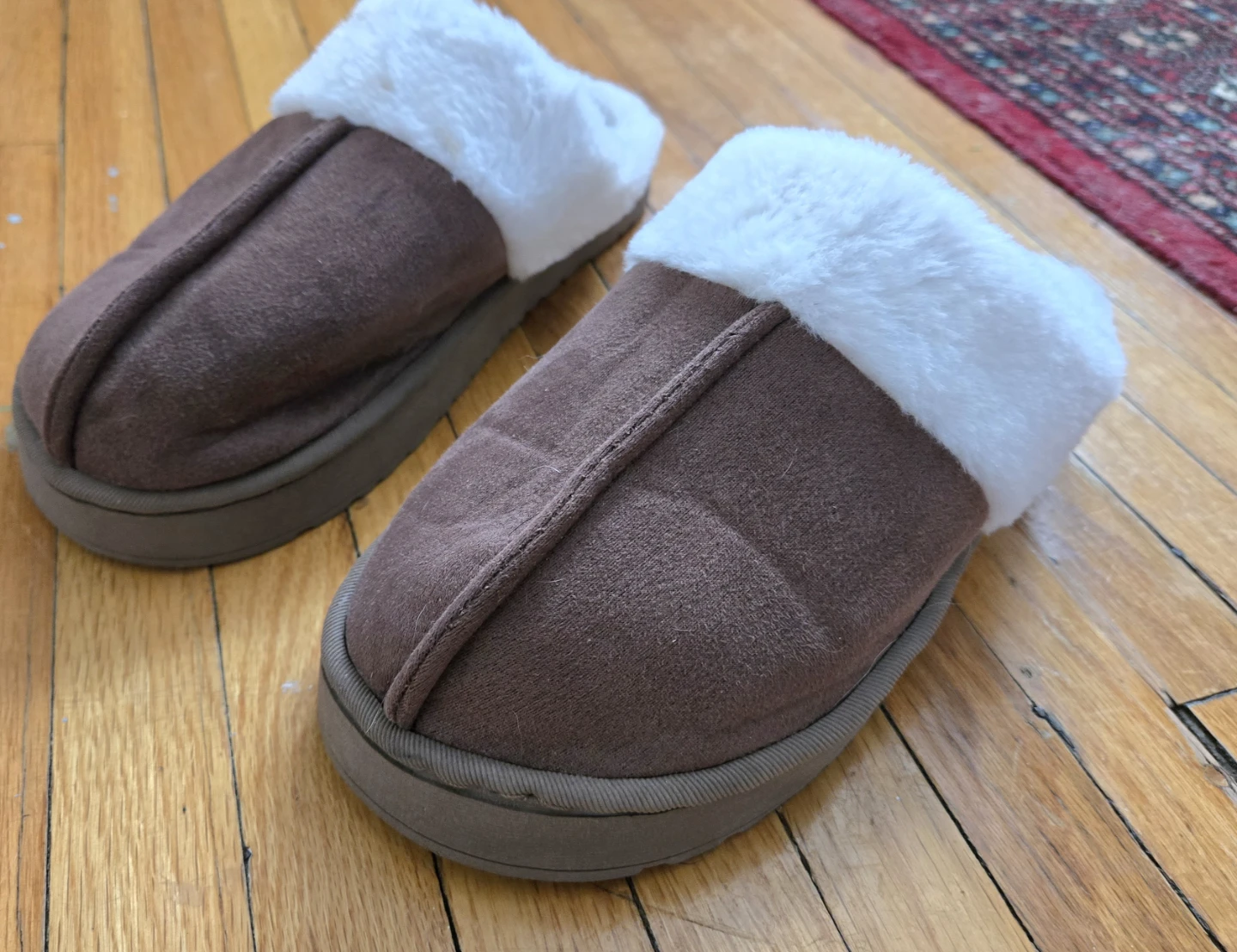 Brown & White Cozy Slippers