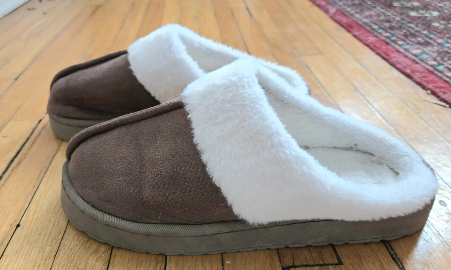 Brown & White Cozy Slippers - photo 2