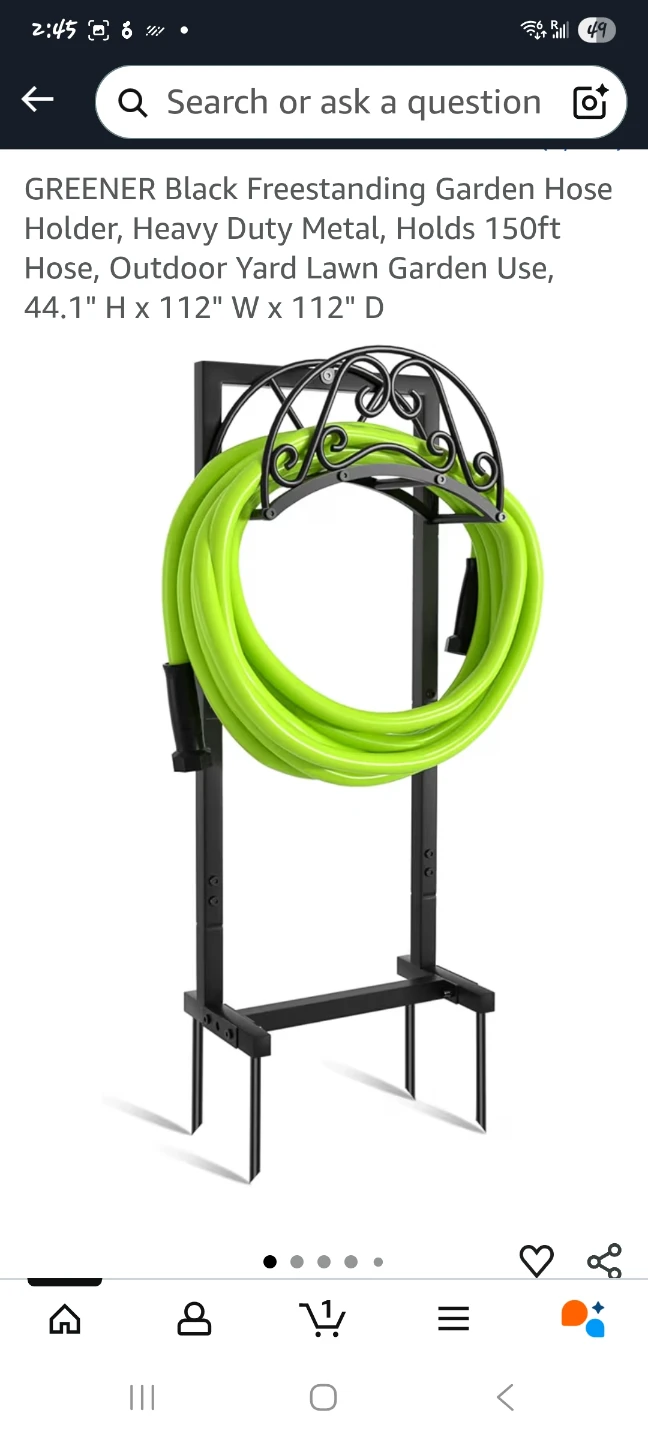 Black Freestanding Garden Hose Holder