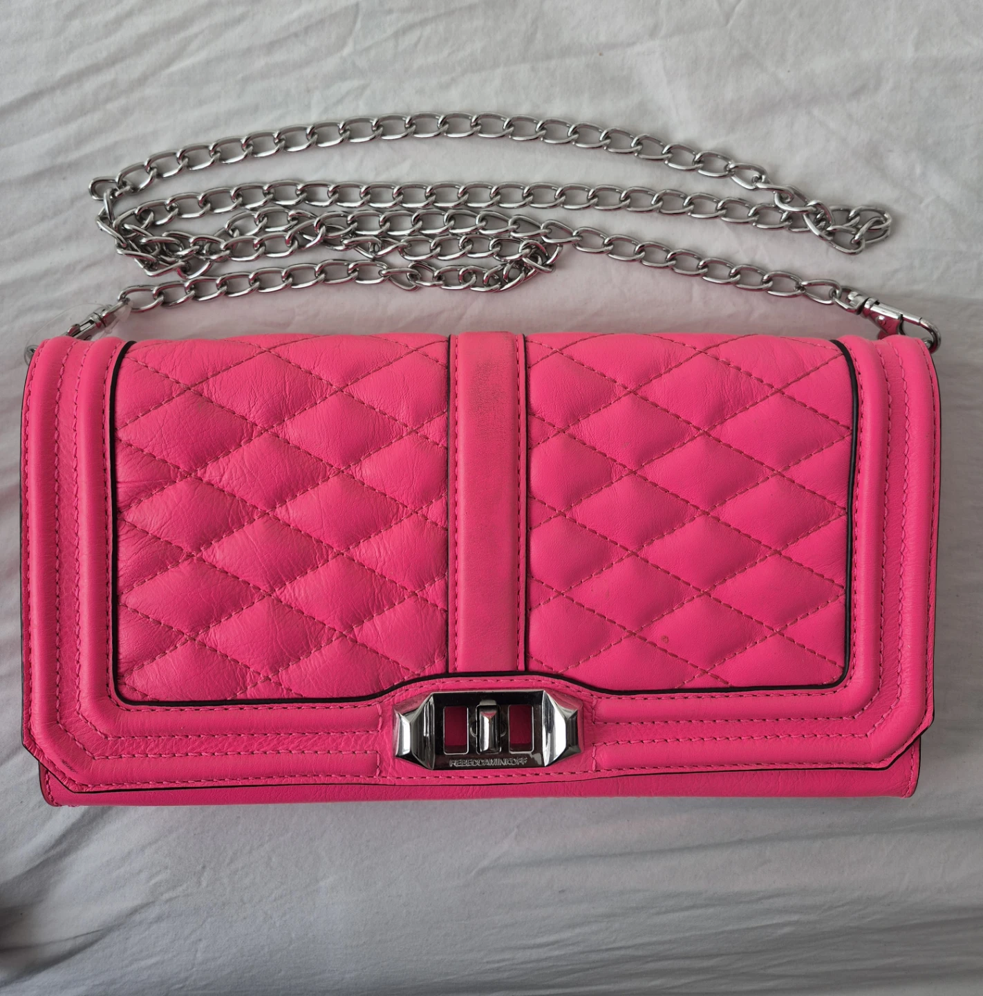 Rebecca Minkoff Quilted Pink Leather Crossbody Bag