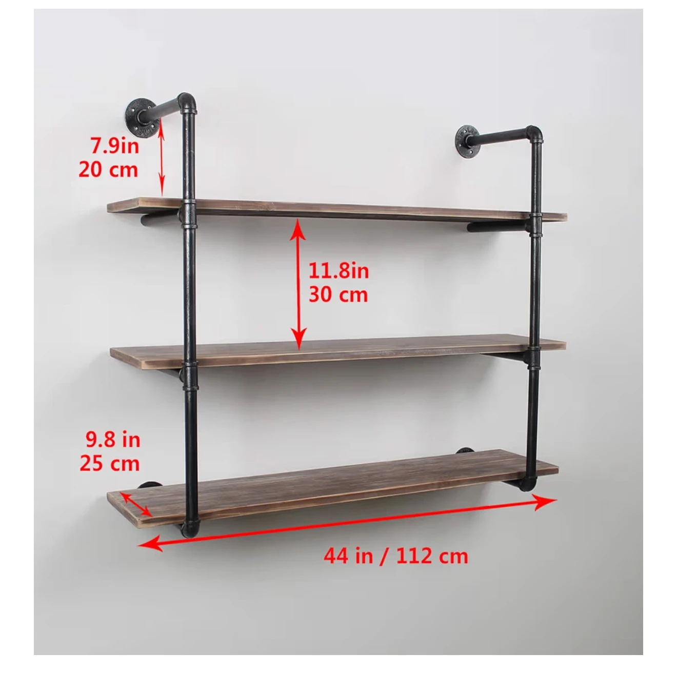 Womio Industrial Pipe Wall Mounted Shelf - photo 2
