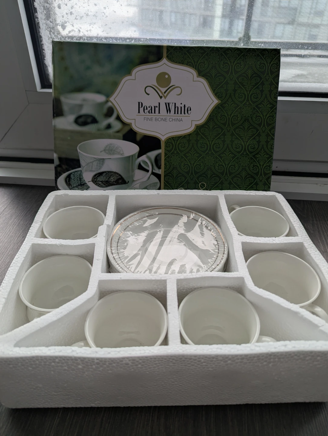 Pearl White Fine Bone China Tea Cup and Saucer Set - photo 2