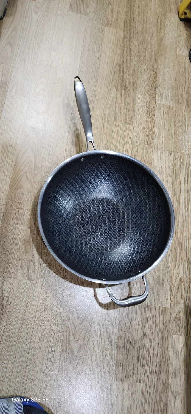 Wok Pan TSTSM STAINLESS STEEL NO STICK flat base - photo 2