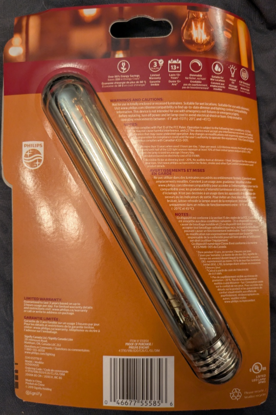 🥕Philips Vintage 40w LED T10 Bulb - New in sealed packages x 10 - photo 2