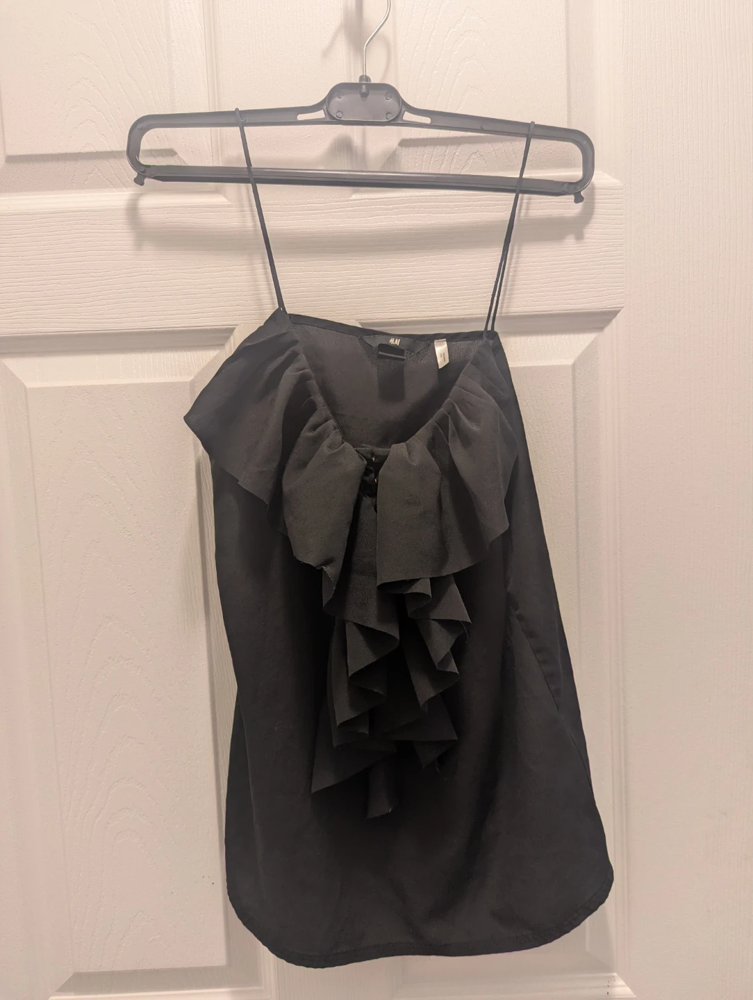 H&M Black Ruffle Tank Top - Size M