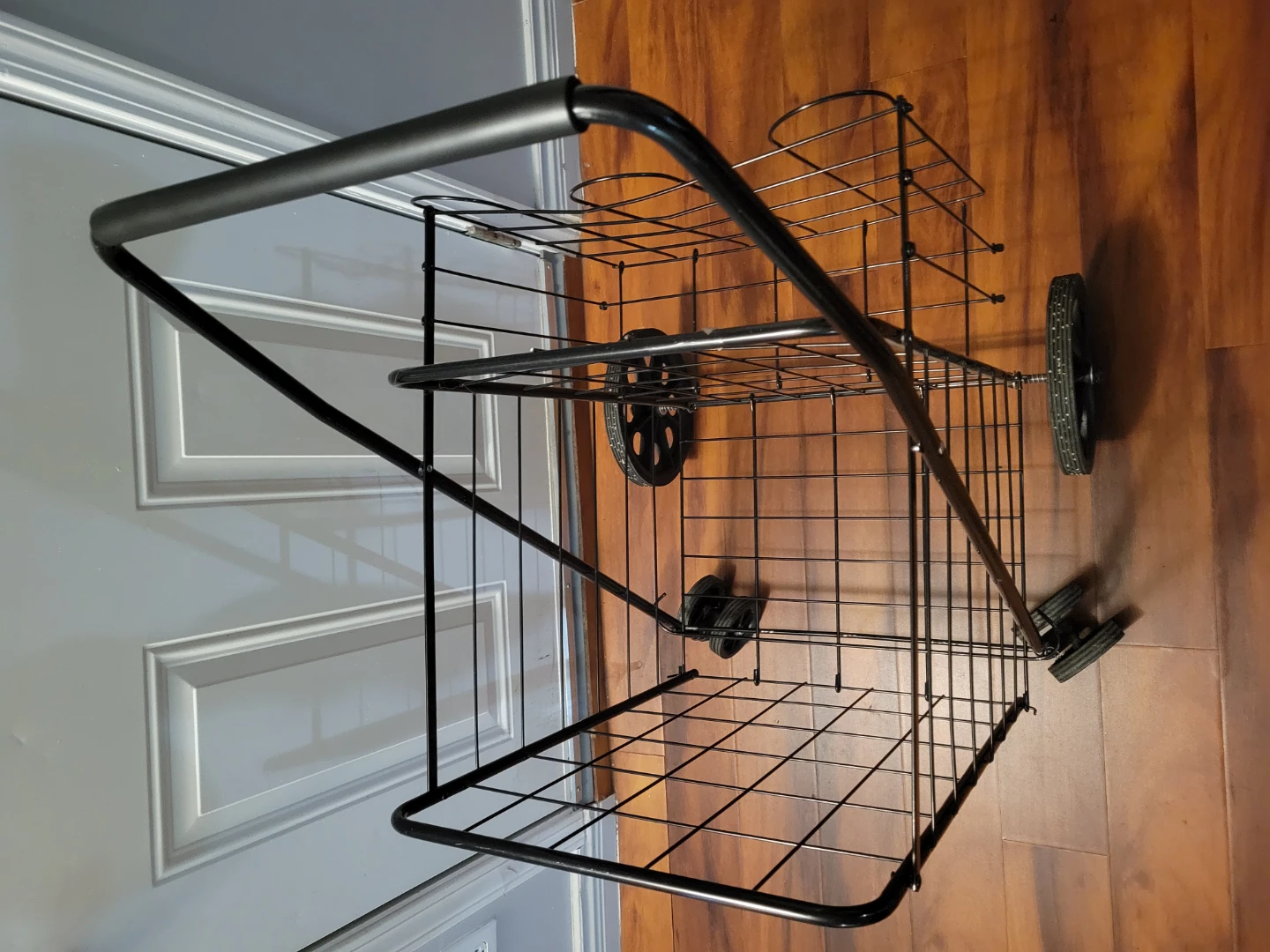 Black Metal Folding Shopping Cart